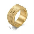thumbnail image 2 of 9.5mm Silver/Gold/Black Matte Band Men's Gift Titanium Steel Square Ring Sz 7-12, 2 of 9