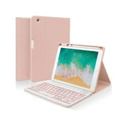 Keyboard case for iPad 5th/6th Generation 2017/2018, 9.7 Inch iPad Air 2 / Air 1 Case with Keyboard, Removable Wireless Backlit Keyboard Detachable, Folio Smart Cover, Tablet Case with Pencil Holder