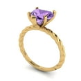 thumbnail image 2 of Solitaire Engagement Ring for Women - 2ct Simulated Alexandrite in 14K Yellow Gold Promise Ring, 2 of 6