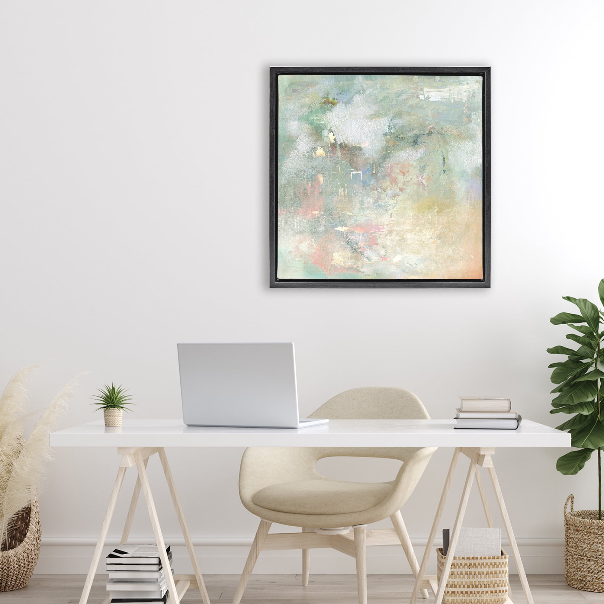 Stupell Industries Ethereal Brushstroke Harmony Black Framed Floater Canvas Wall Art, design by Carol Robinson