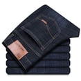thumbnail image 3 of Pantalones vaqueros finos de primavera y verano, pantalones casuales holgados de pierna recta para hombres, pantalones de trabajo de mediana edad, pantalones largos resistentes al desgaste para, 3 of 4