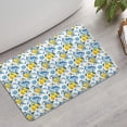 thumbnail image 2 of Yellow Lemon Fruit Patterns Blue White Pattern Bathroom Rugs Mat,Non Slip Microfiber Bathroom Rug,Rubber Backing,Soft Bathroom Mats for Bathroom Floor,Tub and Shower,17x27in(43x68cm), 2 of 5