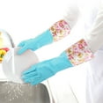 thumbnail image 5 of King Finger Cleaning Gloves Household Waterproof Latex Dish Washing Gloves 2 Pairs Medium Blue, 5 of 5