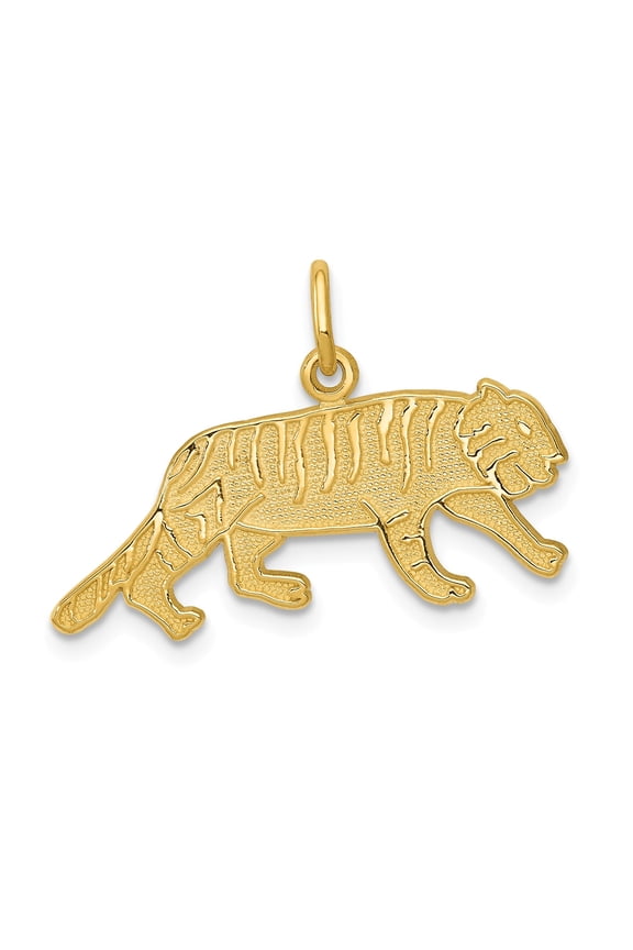 14k Tiger Charm in 14k Yellow Gold