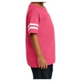 thumbnail image 3 of Yellow Rooster Toddler Football Style Soft Fine Jersey Tee Vintage Hot Pink/Blended White 3-Toddler, 3 of 5