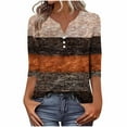 thumbnail image 2 of purcolt 3/4 Sleeve Tops for Women Dressy Casual V Neck Printed T Shirts Cute Tunic Tops Business Work Blouses, 2 of 5