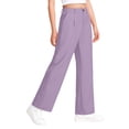 thumbnail image 3 of Girls High Waist Draped Straight Leg Trousers Casual Suit Style Pants with Pleated Front and Functional Pockets, 3 of 6