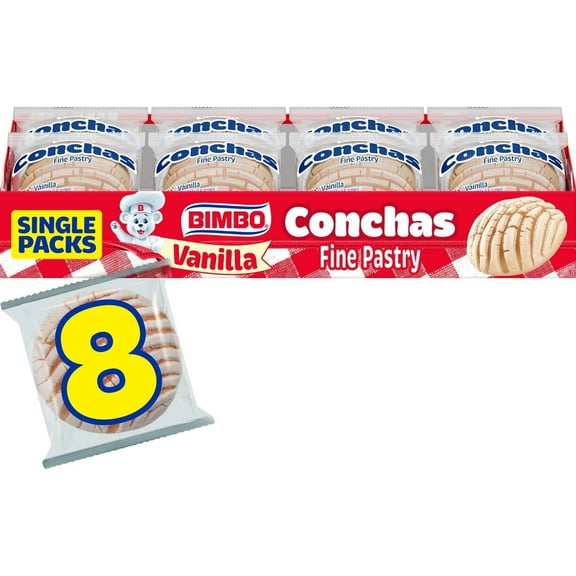 Bimbo Vanilla-Flavored Conchas Pastries, 8 ct pack of 1
