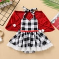 thumbnail image 6 of IDOPIP Women Kids Baby Girls Christmas Party Dress Xmas Red Plaid Tutu Dress with Hooded Cloak Cape Family Matching Costume 6-12 Months White Baby, 6 of 10
