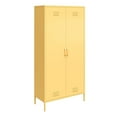thumbnail image 1 of Novogratz Cache Tall 2 Door Metal Locker Cabinet, Yellow, 1 of 9