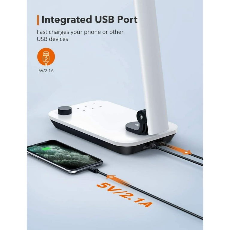 TaoTronics LED Desk Lamp with USB Charging Port Dimmable Office