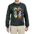 thumbnail image 2 of Wild Bobby, If I Can't Wear My Flip Flops I'm Not Going Colorful Sandals Streetwear Unisex Crewneck Graphic Sweatshirt, Heather Black, 3XL, 2 of 3