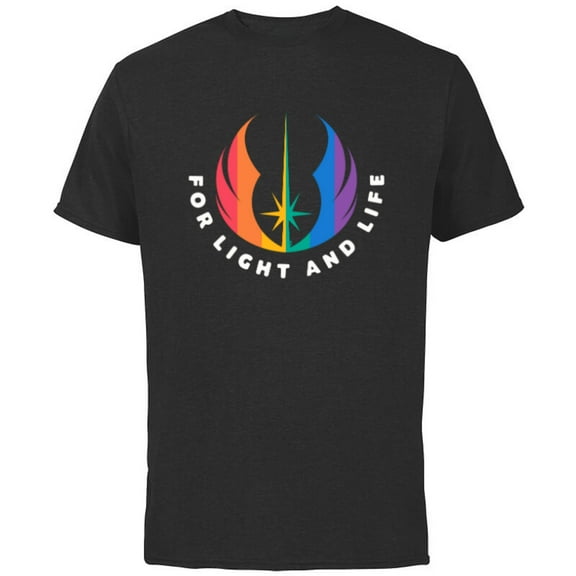 Star Wars Pride Rainbow Jedi Order Symbol For Light and Life - Short Sleeve Cotton T-Shirt for Adults - Customized-Black