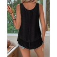 thumbnail image 6 of Women'S Flowy Layered Tank Top Scoop Neck Sleeveless Blouses Shirts Casual Vacation Tops Black S, 6 of 9