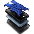 thumbnail image 4 of AT&T Calypso U318AA Case, Cricket Vision 3 Case with Tempered Glass Screen Protector (Full Coverage), Nagebee Belt Clip Holster with Built-in Kickstand, Heavy Duty Armor Rugged Case (Blue), 4 of 5