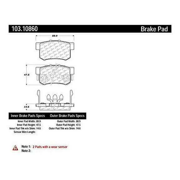 Centric Parts Disc Brake Pad P/N:103.10860