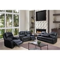 thumbnail image 2 of Lifestyle Furniture Provo 3-Pieces Faux Leather Recliner Sofa Set in Black, 2 of 6