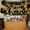 thumbnail image 4 of Happy New Year Fabric Sign Poster Banner Backdrop with Pattern Firework Champagne for Photo Booth Background New Year Party Decorations Supplies, 4 of 7