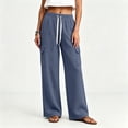 thumbnail image 5 of Guluxicc Womens Cargo Pants with Multi Pocket Drawstring Elastic Waist Long Wide Leg Trousers Summer Casual Outfits, 5 of 7