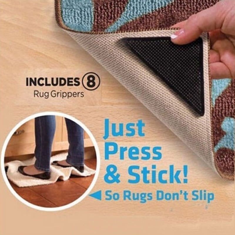 4pcs Washable Slip Silicone Gripers Rug Carpet Anti Skid Set Ruggies Gug Grips 