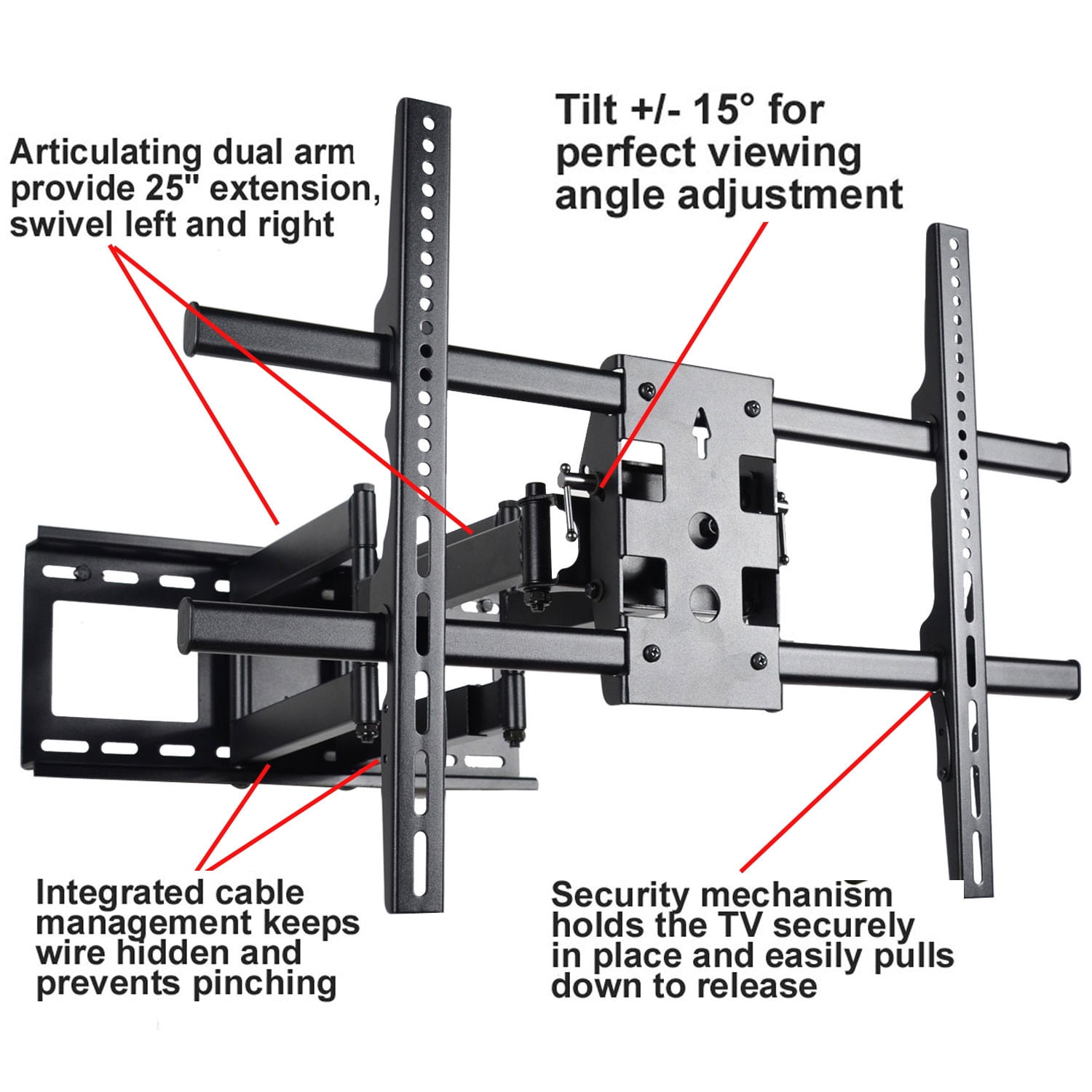 VideoSecu TV Wall Mount for 39"-70" Sony LG Panasonic Vizio Sharp LED LCD Plasma Heavy Duty Full Motion W2M