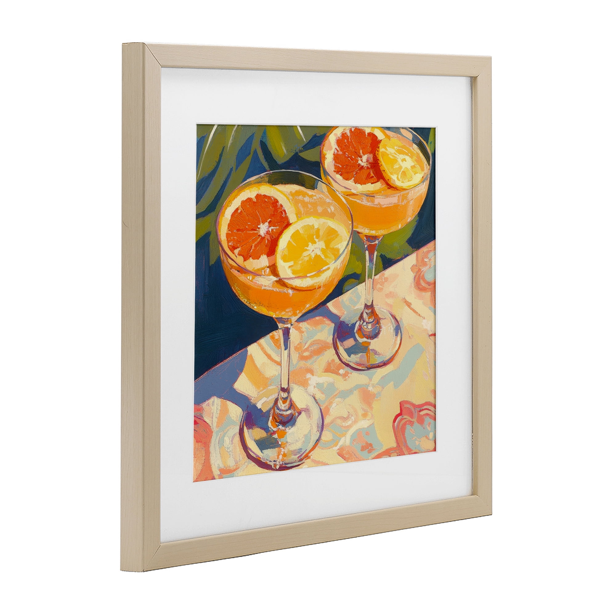 Stupell Industries Fruity Summer Cocktails Birch Framed Print Under Glass, design by Petal Prints Design