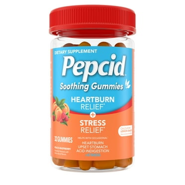 Pepcid Soothing Gummies, Heartburn   Stress, Peach-Raspberry, 32 Ct