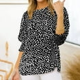 thumbnail image 4 of UAMVSH Tops for Women Puff 3/4 Sleeve Trendy Summer T-Shirts Business Casual Round Neck Blouses, 4 of 6