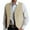 Beige, variant on Pejock Men's Suede Vest with Metal Buttons, Lightweight Polyester Waistcoat for Formal, Casual and Office Wear, Long Sleeve Blazer Style Jacket