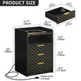 thumbnail image 2 of LED Nightstand with Wireless Charging Station & USB Ports, Black End Side Table with Glass Desktop, 2 of 6