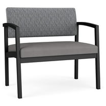 Lesro Lenox Steel Fabric Bariatric Waiting Room Guest Chair in Black/Gray Flannel/Castillo Metal