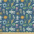 thumbnail image 2 of Space Upholstery Fabric by the Yard, Ufo Aliens and Human Astronaut Making Friends Caricature Galaxy Pattern, Decorative Fabric for DIY and Home Accents, Multicolor by Ambesonne, 2 of 5
