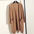 thumbnail image 2 of Vedolay Sweaters for Women Casual Cardigans Full Zipper Knitwear Sweaters Coat Brown,One Size, 2 of 4