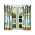 thumbnail image 2 of MYPOP Tropical Beach with Coconut Palm Trees Window Curtain Kitchen Curtain 26x39 inches (Two Pieces), 2 of 3