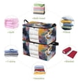thumbnail image 4 of Foldable Clothes Storage Bags Clothes Organizer Bin with Clear Windows for Clothes Bedding Watercolor Calico Cat, 4 of 6