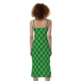thumbnail image 2 of Green St. Patrick'S Day Plaid Print Slim Fit Midi Cami Dress, Irish St. Patrick'S Day Fashion Summer Maxi Sexy Casual Dress For Women, 2 of 4
