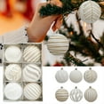 thumbnail image 6 of CuiLiyq 6 Pcs Velvet Christmas Balls Set, 3.15 Inch Flocked Shatterproof Christmas Tree Ornaments, Plastic Balls for Home Holiday Wedding Party Decoration (White), 6 of 6