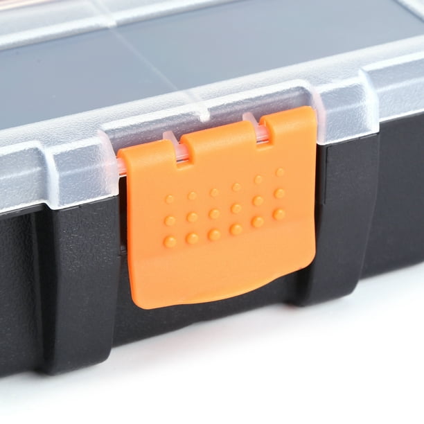 Herwey Boîte de rangement en plastique robuste à deux couches pour les  pièces de rangement Organisateur de cas Boîte à outils pour petites pièces  