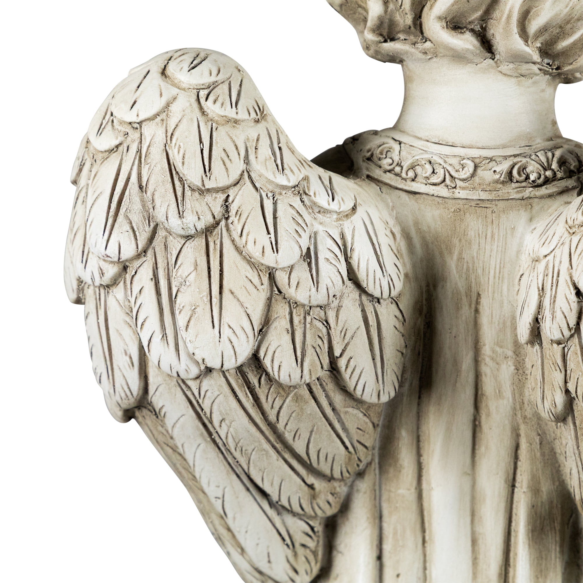 Northlight LED Lighted Praying Cherub with Flowers Statue - 16"