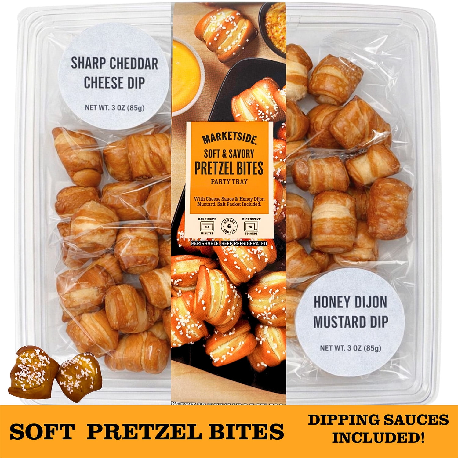 Marketside Soft and Savory Pretzel Bites Party Tray with Cheddar