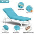 thumbnail image 7 of Pakunoda Chaise Lounge Cushions Set of 2, 72" x 21" x 4" Outdoor High-Density Foam Patio Furniture Lounger Replacement Cushions with Zipper Ties Water-Resistant for Pool, Lake Blue, 7 of 7