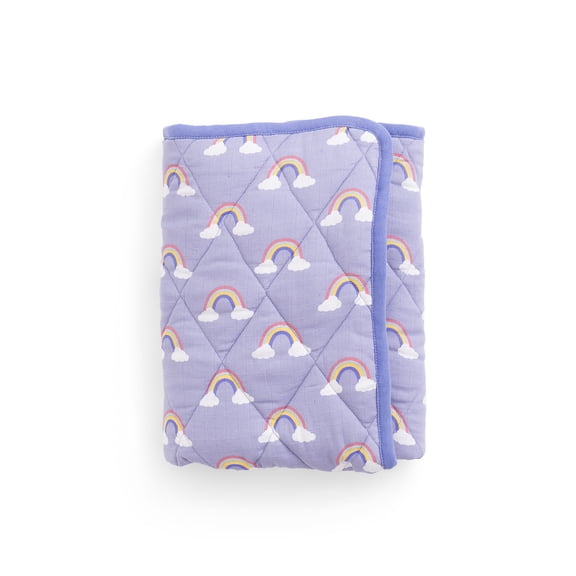 Monica Andy Organic Cotton Muslin Toddler Throw Blanket, Soft Quilted Cotton Blanket, 30 x 40 Inch