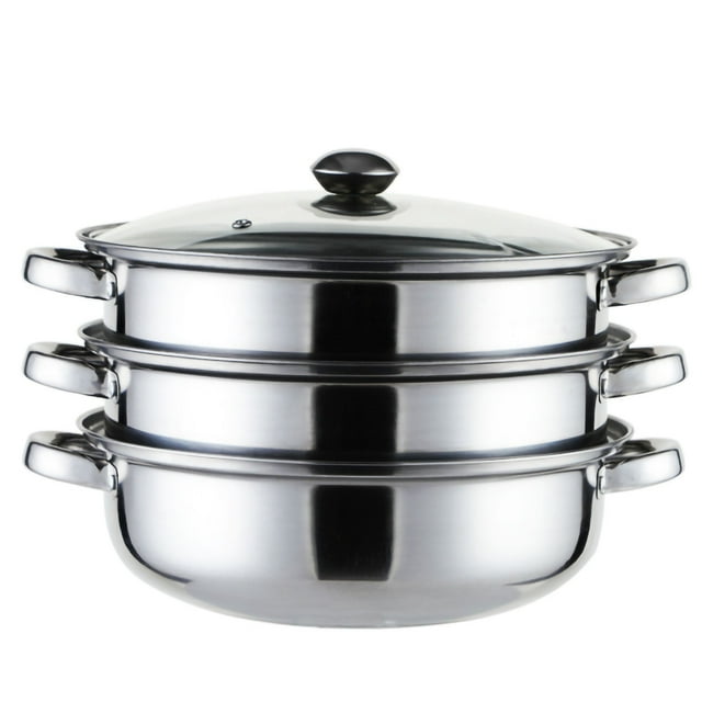 Olla de acero inoxidable,Olla de cocina de acero inoxidable Olla multicapa con asas Olla de cocina Meticulosamente diseñada