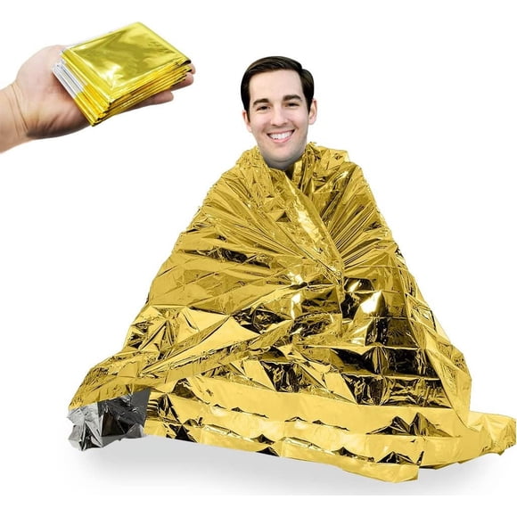 EcoNesxp Emergency Blanket Mylar Survival Blanket Insulation 82" X 62" Double Sided Extra Large 62" Double Sided Extra Large Pack of 10