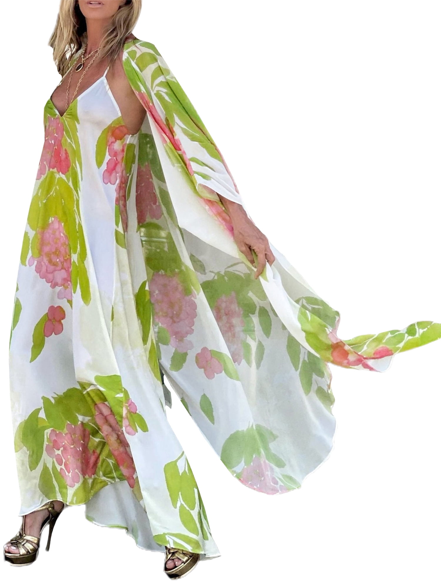 Feewerain Escudo Floral de Las señoras Larga Delantera Abierta Kimono Cardigan Beach Cover Up de Mingfa Las Mujeres Blusa de la Tapa