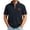 Black, variant on Men's Corduroy Short Sleeve Quarter Zip Pullover Loose Fit Casual Top with Stand Collar for Daily Wear