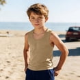 thumbnail image 5 of UACY Boys Tank Tops Casual Sleeveless Crewneck Athletic Workout Tees Basic Solid Undershirts (Khaki, 5-6 Years), 5 of 6