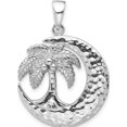 thumbnail image 1 of Sterling Silver Rh-Plated Polished Palm Tree With Crescent Moon Pendant (Width 25.25) (Length 35) - Jbsp, 1 of 5