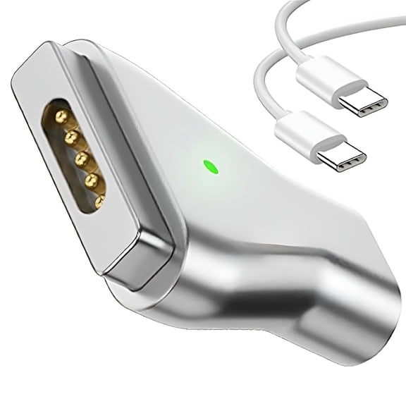 GJX Magnetic Usb C to Magnetic 2 T-Tip Adapter, Type-C to Safe 2 T-Head Pd 100W Power Fast Charging Converter for 2013-2015 Macbook Pro Air with 100W/5A Usb C Cable (1.5M)