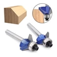 thumbnail image 4 of 4 Pieces 45 Degree Chamfer Router Bit Set, 1/4 Inch Shank Industrial Grade Top End Bearing Bevel Edge Forming Router Bits Cutter Woodworking Tool for Making Wooden Door Window Frames Cabinets, 4 of 9